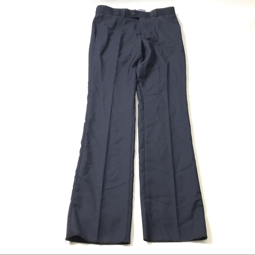 T.O Boy Dress Pants Flat Front Navy Blue Size 20
